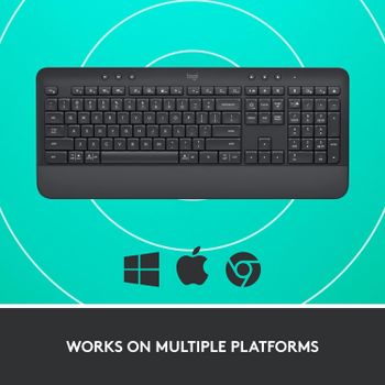 Logitech Signature K650 Comfort Full-Size Wireless Keyboard with Wrist Rest, Graphite