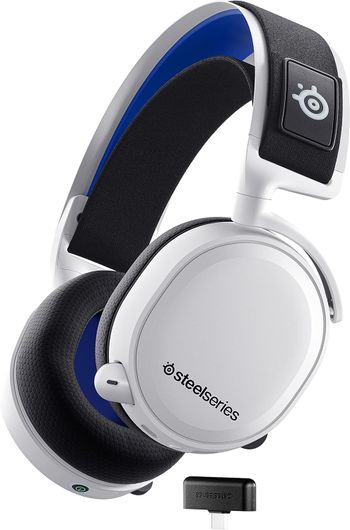 SteelSeries Arctis 7P+ Wireless Gaming Headset – Lossless 2.4 GHz – 30 Hour Battery Life – USB-C – 3D Audio – For PS5, PS4, PC, Mac, Android and Switch - White