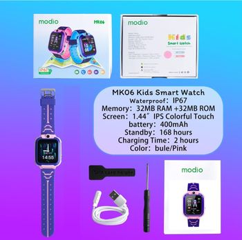 New modio MK06 1.44 inch Kids Smart Watch With IP67 Waterproof Camera and Sim Card Slot - Pink