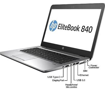 HP Elitebook 840 G3 14″ Display Laptop, Intel Core i7 6th Generation, 8GB RAM, 128GB SSD, Windows - Silver.