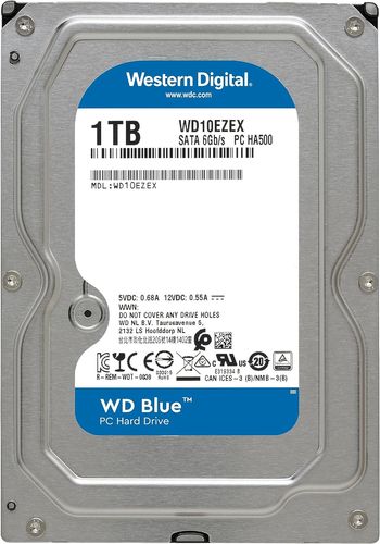 Western Digital Blue 1Tb Pc Hard Drive - 7200 Rpm Class, Sata 6 Gb/S, 64 Mb Cache, 3.5" - Wd10Ezex