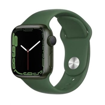 Apple Watch Series 7 41mm GPS + Cellular Aluminum Case Clover Sport Band - Green