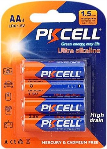 PKCELL AAA 1.5v Ultra Alkaline High Drain Heavy Duty LR03 - Pack of 4