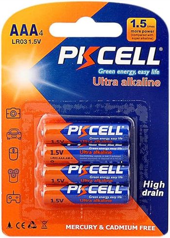 PKCELL AA 1.5V 4 Pieces Ultra Alkaline High Drain Heavy Duty Batteries LR6