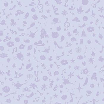 RoomMates RMK11409WP Disney Princess Icons Purple Peel and Stick Wallpaper with Glitter