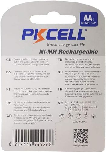 PKCELL Rechargeable AA Batteries with 2800mah 1.2V Ni-MH High Capacity -2 Pieces