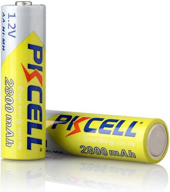 PKCELL Rechargeable AA Batteries with 2800mah 1.2V Ni-MH High Capacity -2 Pieces