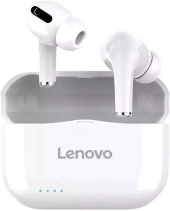 Lenovo LP1S TWS Bluetooth Earphone Sports Wireless Headset Stereo Earbuds HiFi Music With Mic LP1S For Android IOS Smartphone Charging Case - White