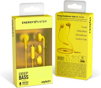 Energy Sistem Style 2+ In-Ear Headphones with Bass Boost, Microphone, Call Control, Cushions Wired - Vanilla