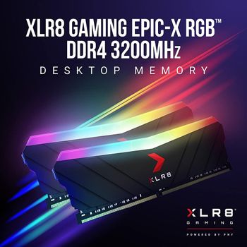 بي ان واي للالعاب  16 جيجابايت 2x8 جيجا بايتXLR8 ذاكرة الوصول العشوائي EPIC X RGB DDR4 3200MHz لسطح المكتب MD16GK2D4320016XRGB،  16 جيجابايت (2x8 جيجابايت) 3200 ميجا هرتز