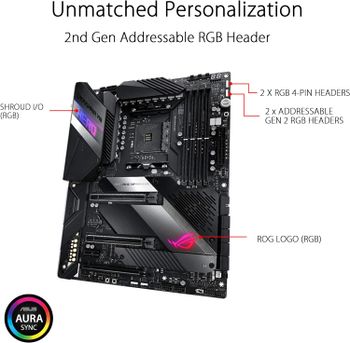 ASUS ROG STRIX X570-F (AMD X570) ATX gaming motherboard with PCIe 4.0, Intel Gigabit Ethernet, 14 power stages, dual M.2 with heatsinks, SATA 6Gb/s, USB 3.2 Gen 2 and Aura Sync RGB lighting - Black