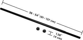 اومبرا قضيب شد كروما 244923-038-REM قابل للتعديل للستائر والستائر الشفافة، 36 الى 54 انش، اسود