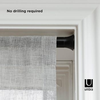 Umbra 244923-038-REM Chroma Tension Rod Adjustable Tension Curtain Rod for Curtains and Sheer Curtains, 36 to 54 Inches, Black