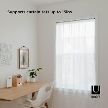 Umbra 244923-038-REM Chroma Tension Rod Adjustable Tension Curtain Rod for Curtains and Sheer Curtains, 36 to 54 Inches, Black