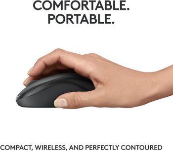 Logitech M240 Silent Bluetooth Mouse, Wireless, Compact, Portable, Smooth Tracking, 18-Month Battery, for Windows, macOS, ChromeOS, Compatible with PC, Mac, Laptop, Tablets - Graphite