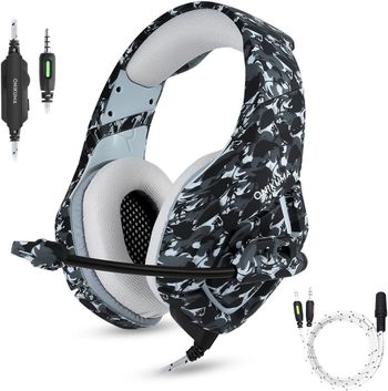 Gaming Headset with Microphone for PS4 PC Xbox One Stereo Over Ear Gamer Headphones with Mic Noise Cancelling for Laptop Mac Smart Phones Nintendo Switch Playstation 4 - Camo