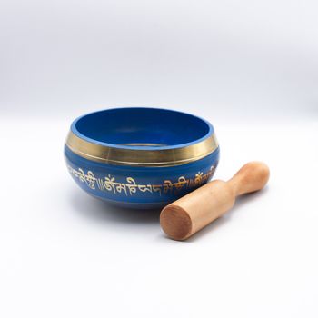 Authentic Himalayan Singing Bowl Single Set Vibrant Design Handcrafted in Nepal Small Includes Traditional Wooden Striker Ideal for Healing, Mindfulness, Meditation, and Yoga 191 Grams -Teal