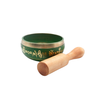 Authentic Himalayan Singing Bowl Single Set Vibrant Design Handcrafted in Nepal Small Includes Traditional Wooden Striker Ideal for Healing, Mindfulness, Meditation, and Yoga 191 Grams -Teal