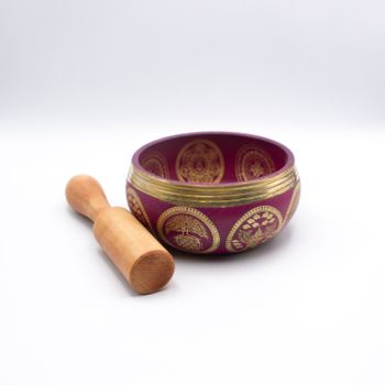 Authentic Himalayan Singing Bowl Single Set Vibrant Design Handcrafted in Nepal Includes Traditional Wooden Striker – Ideal for Healing, Mindfulness, Meditation, and Yoga 385 Grams - Blue