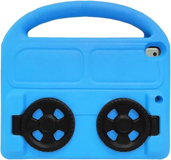 KM Car wheel iPad Mini Case for Kids, Design Silicone Handle Stand Lightweight Shockproof case Compatible for Apple iPad Mini 1 2 3 4 & 5 - Red