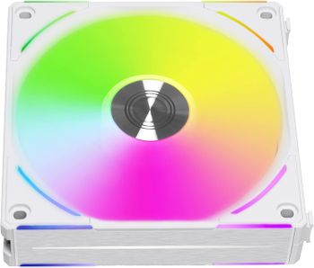 Lian Li UNI Fan AL140 V2 140mm White Single Pack Without Controller (only Compatible with UNI Fan AL V2) - High Performance, Quiet, Daisy-Chainable PWM Case Fan with Addressable RGB Lighting