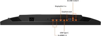 شاشة ألعاب Gigabyte M27U مقاس 27 بوصة بمعدل تحديث 160 هرتز ودقة 2160 بكسل UHD-KVM، وشاشة IPS 4k SS بدقة 3840 × 2160، ووقت استجابة 1 مللي ثانية (MPRT)، و95% من DCI-P3، وHDR، وFreeSync Premium Pro، ومنفذ DP 1.4، ومنفذان HDMI 2.1، ومنفذ USB 3.2، ومنفذ USB Ty