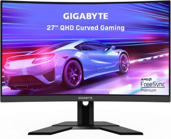 شاشة G27QC من جيجابايت 27 انش، 165HZ و1440P للالعاب، عرض 2560×1440 في ايه 1500R، وقت استجابة 1 ميلي ثانية ام بي ار تي، 92% النطاق اللوني دي سي اي - 3 فريساينك بريميوم، 1* منفذ 1.4، أسود