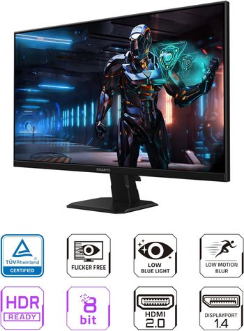 GIGABYTE GS27F 27" 165Hz 1080P Gaming Monitor, 1920 x 1080 SS IPS Display, 1ms (MPRT) Response Time, HDR Ready, FreeSync Premium, 1x Display Port 1.4, 2X HDMI 2.0,Black