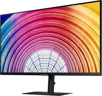 سامسونج شاشة كمبيوتر سلسلة S60A 27 انش WQHD 2560x1440، 75Hz، لوحة IPS، HDMI، HDR10 مليار لون، حامل قابل لتعديل الارتفاع، معتمد من تي يو في للعناية بالعين، LS27A600NWNXGO - اسود