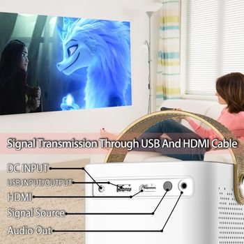 Mini Laptop Projector with WiFi Outdoor Movie Projector 8000LX200” Display, Full HD 1080P Vedio Projector Compatible with Smartphone Stick/PS4/AV/USB/Tablet/Laptop/PC EXCEL PPT iOS Android .