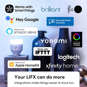 LIFX Clean, A19 1100 lumens, Full Color with Antibacterial HEV, Wi-Fi Smart LED Light Bulb, No Bridge Required, Compatible Alexa, Hey Google, HomeKit and Siri (2-Pack)