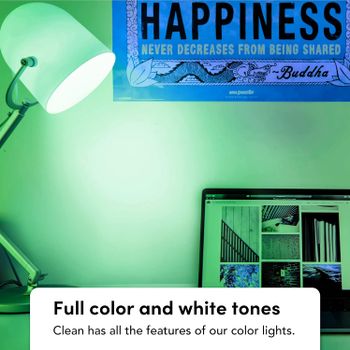 LIFX Clean, A19 1100 lumens, Full Color with Antibacterial HEV, Wi-Fi Smart LED Light Bulb, No Bridge Required, Compatible Alexa, Hey Google, HomeKit and Siri (2-Pack)