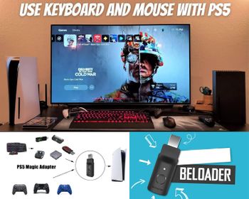 Beloader Keyboard and Mouse Adapter for PS5. Beloader PS5 Support XIM APEX, Cronus Zen,ReaSnow S1, Titan Two, Cronus Max to Works with All PS5 Shooter Video Games and FPS or TPS - Quick Or No Scope.