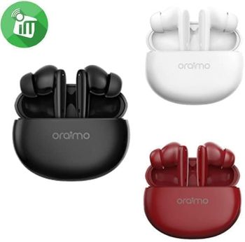 Oraimo TWS Riff OEB-E02D Bluetooth 5.0 Earbuds Built-in Mic and Stereo Bass Sound E02D - White