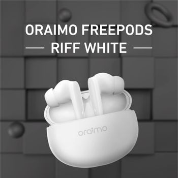 Oraimo TWS Riff OEB-E02D Bluetooth 5.0 Earbuds Built-in Mic and Stereo Bass Sound E02D - White