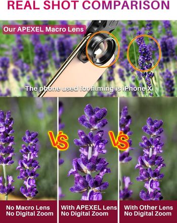 Apexel Professional Macro Photography Lens for Smartphone, iPhone, Samsung, Galaxy OnePlus Android Phone