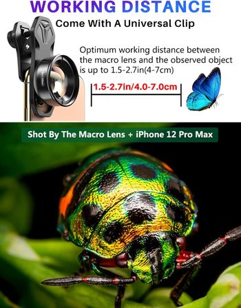 Apexel Professional Macro Photography Lens for Smartphone, iPhone, Samsung, Galaxy OnePlus Android Phone