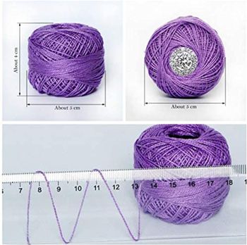 DELFINO 15 Colors Crochet Thread, Threads Cross Stitch Spool Wire Sewing Supplies