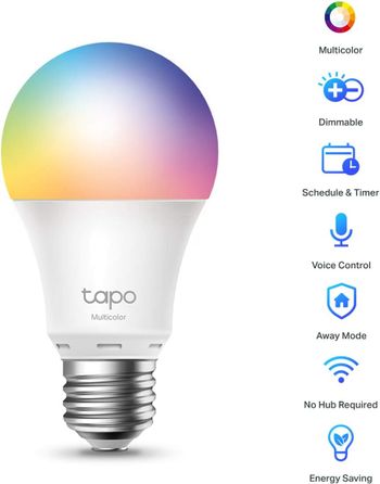 TP-Link Tapo L530E Smart Bulb, Multicolor, Dimmable, 60-watt, Schedule & Timer, Works with Amazn Alexa and Google Assistant, E27 Socket, Energy Saving, No Hub Required,