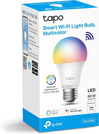 TP-Link Tapo L530E Smart Bulb, Multicolor, Dimmable, 60-watt, Schedule & Timer, Works with Amazn Alexa and Google Assistant, E27 Socket, Energy Saving, No Hub Required,