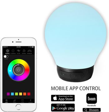 Divoom AuraBulb Bluetooth 4.0 Smart Music Lamp - Black