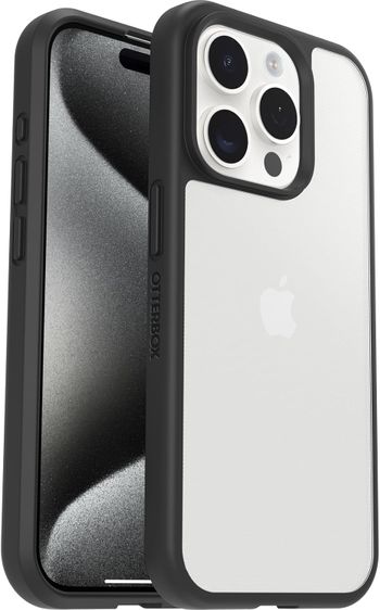 جراب OtterBox Sleek Series لهاتف iPhone 15 Pro  جراب مقاوم للصدمات والسقوط ونحيف للغاية  جراب رفيع واقٍ تم اختباره وفقًا للمعايير العسكرية بدون عبوة للبيع بالتجزئة - شفاف/أسود