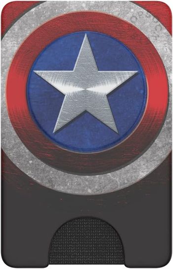 PopSockets: Phone Wallet with Expanding Grip Card Holder Wireless Charging Compatible Marvel - Captain America