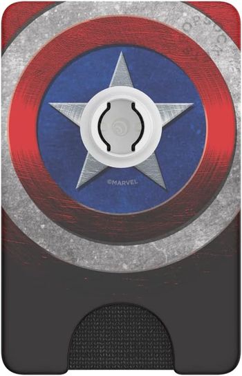 PopSockets: Phone Wallet with Expanding Grip Card Holder Wireless Charging Compatible Marvel - Captain America