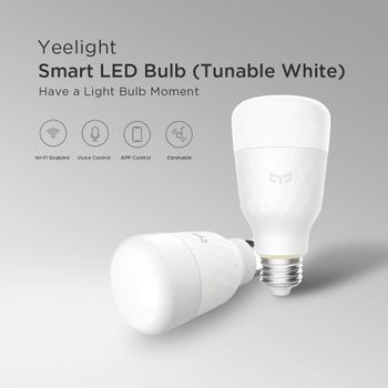 Yeelight Smart Light Bulb, Dimmable and Tunable White, App & Voice controll Wi-Fi Smart Bulb, Alexa Compatible, no hub Bridge Switch Required, 2700K-6500K A19 60W Equivalent Smart Home LED Bulbs