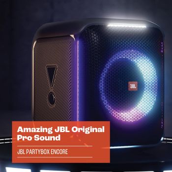 JBL Partybox Encore Portable Party Speaker with Digital Wireless Mic, 100W Powerful Sound, Dynamic Light Show, IPX Splash Proof, 10 Hours of Playtime, Multisource Playback (JBLPBENCORE1MICUK) - Black