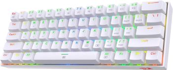 Redragon K630 Dragonborn 60% Wired RGB Gaming Keyboard, 61 Keys Compact Mechanical Keyboard with Linear Red Switch, Pro Driver Support - White