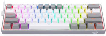 REDRAGON K617 Fizz RGB 60% Gaming Mechanical Keyboard Red Switches Full RGB LED Lighting Software Support - White Grey