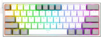 REDRAGON K617 Fizz RGB 60% Gaming Mechanical Keyboard Red Switches Full RGB LED Lighting Software Support - White Grey