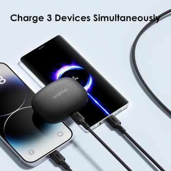 Oraimo 3 In 1 Fast Charging Cable,3A 20W Fast Multi Charging Cable,1.2M Super Fast Charging Cord With Micro Usb, Type-C And Lighting Port Compatible For Android, Ios And Type C Devices